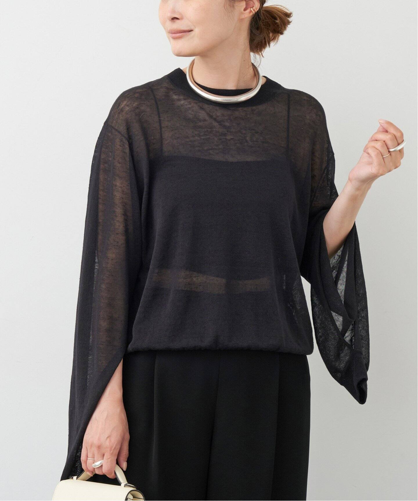 Sheer Slit Sleeve プルオーバー（ニット／セーター）｜Deuxieme 