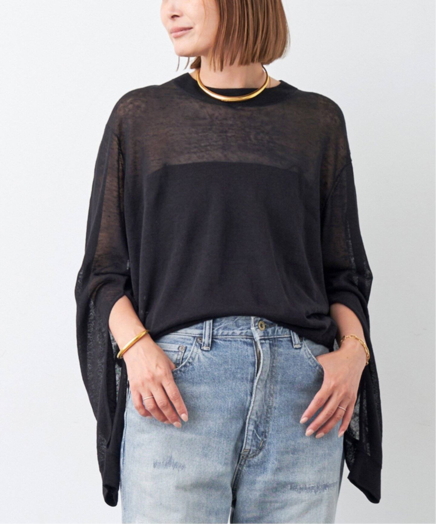 Sheer Slit Sleeve プルオーバー（ニット／セーター）｜Deuxieme 
