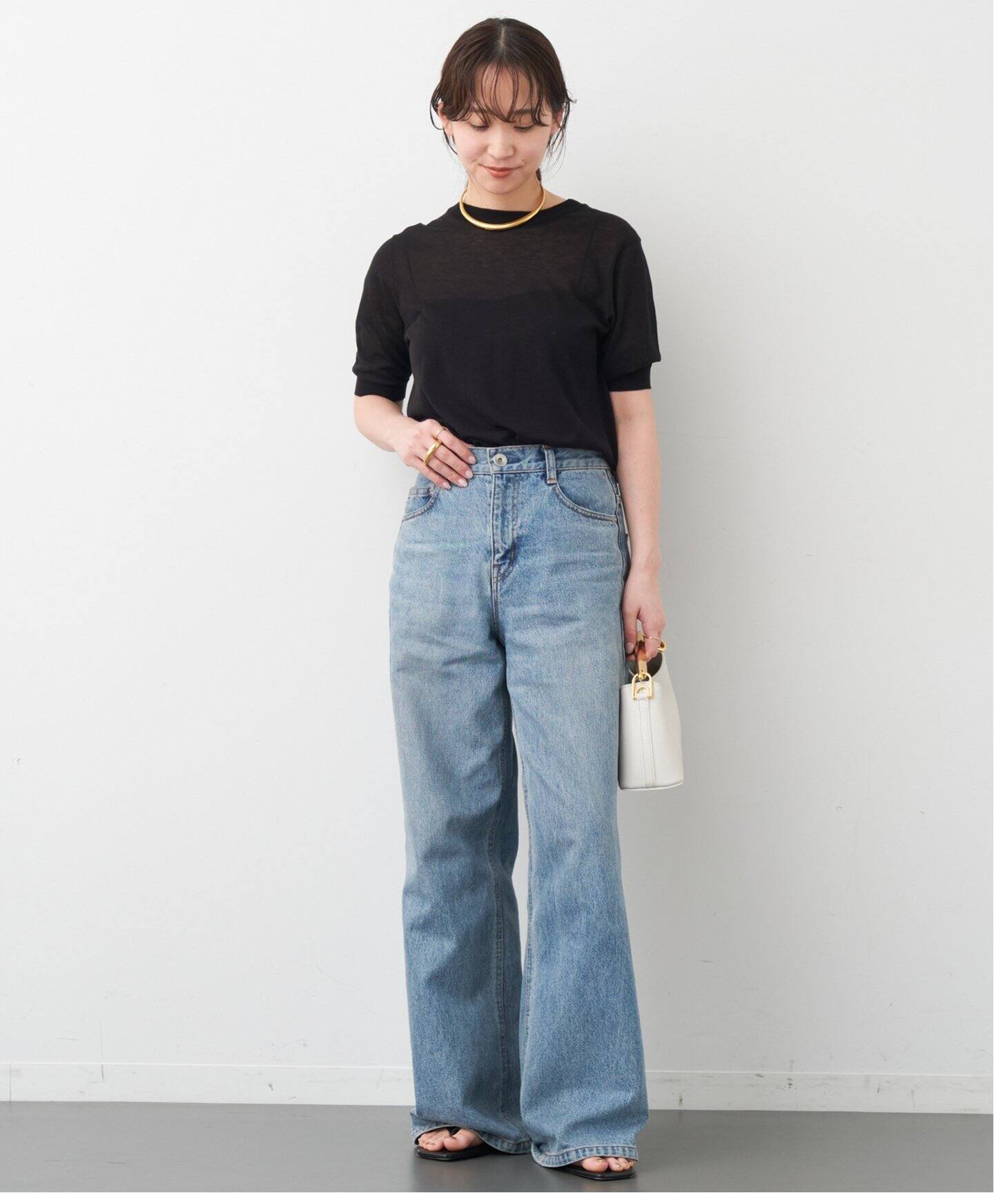 Sheer ハーフスリーブ プルオーバー（ニット／セーター）｜Deuxieme 