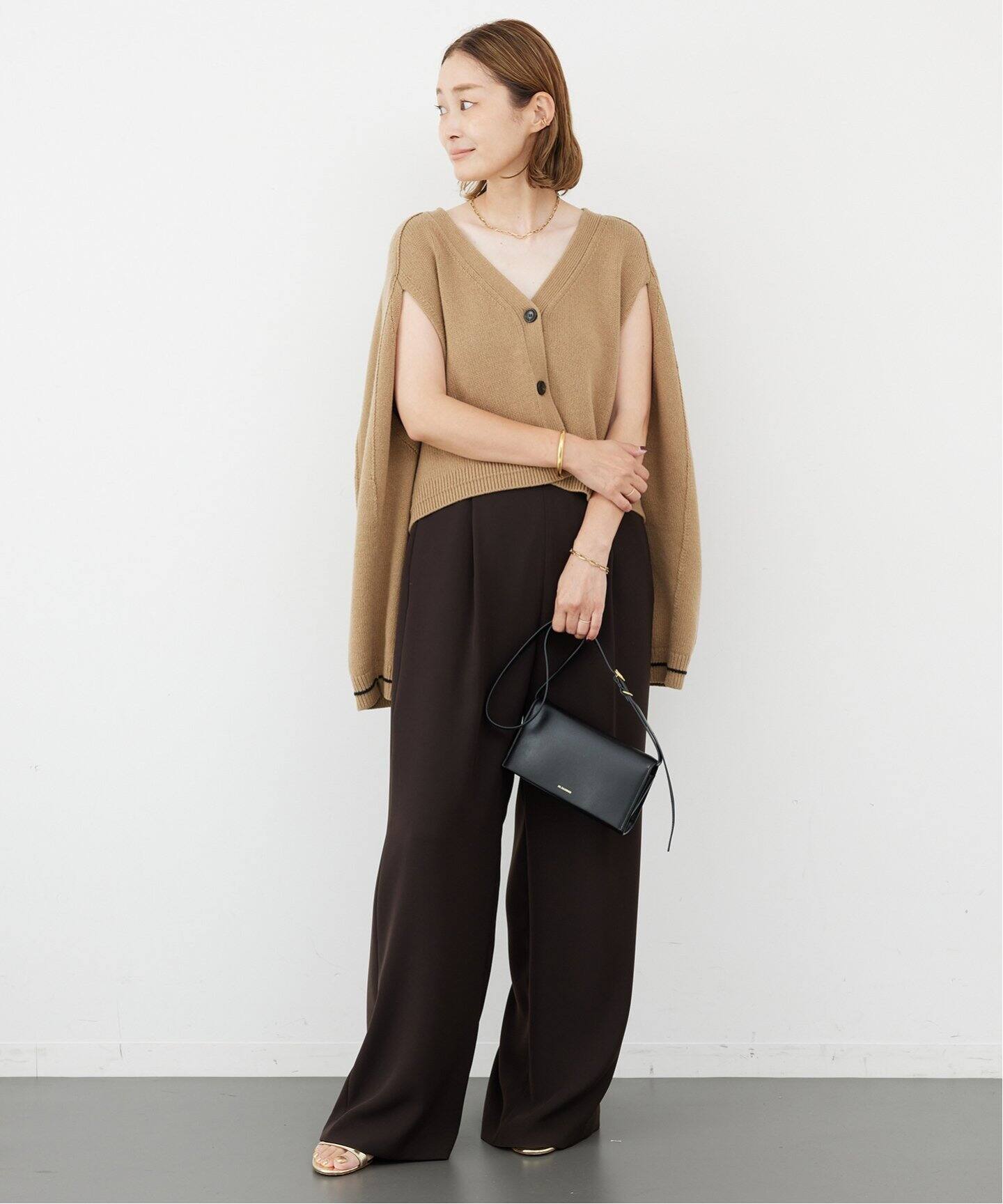 MARIA McMANUS/マリアマクマナス】CROP DEEP Vネック カーディガン 