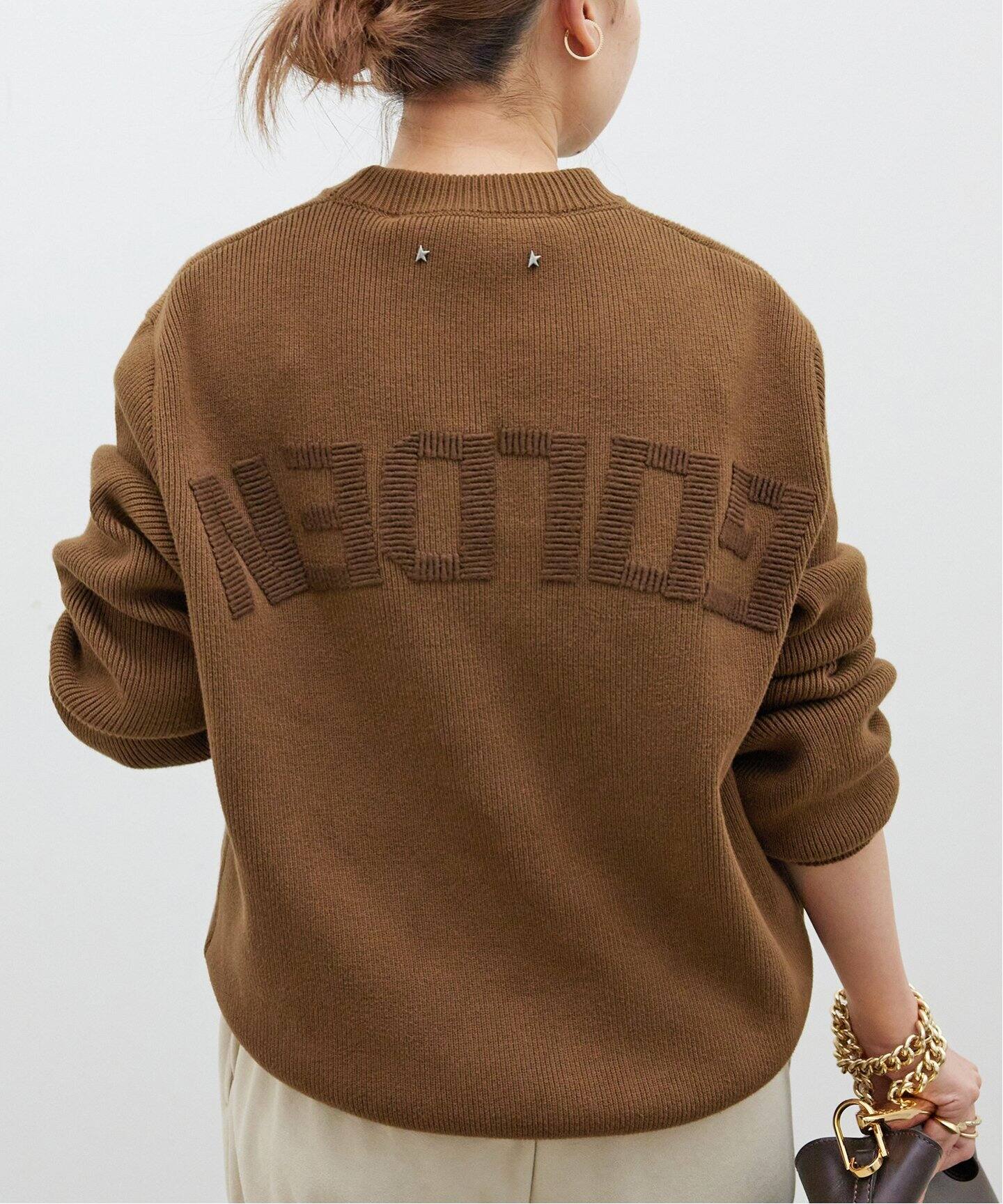 GOLDEN GOOSE / ゴールデングース】CREW NECK LOGO EMBROIDERY（ニット  