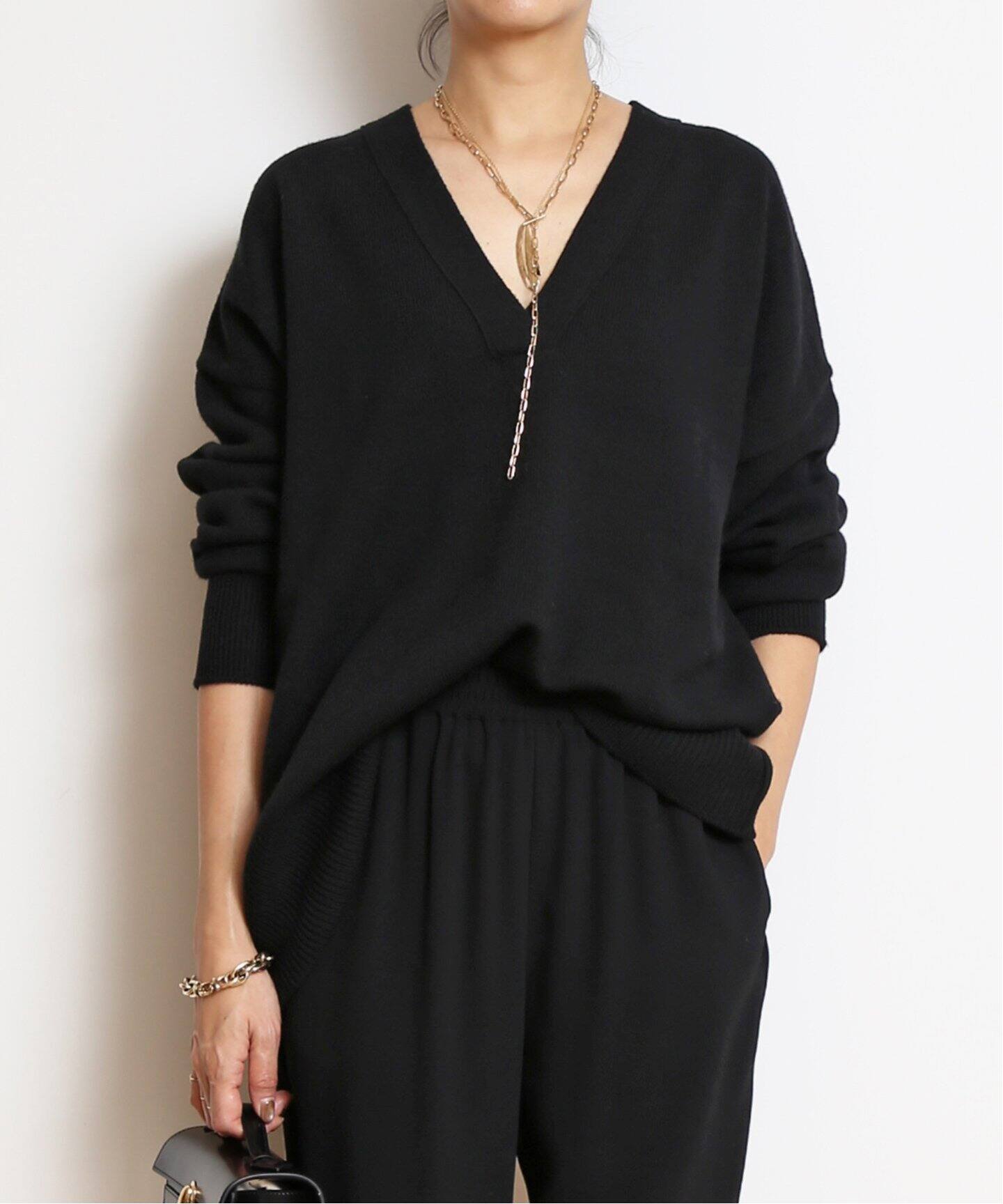 1回着用のみ！【MUSE de Deuxieme Classe】Vネック ニット ドゥーズイエムクラMUSE Vネック綿ニット