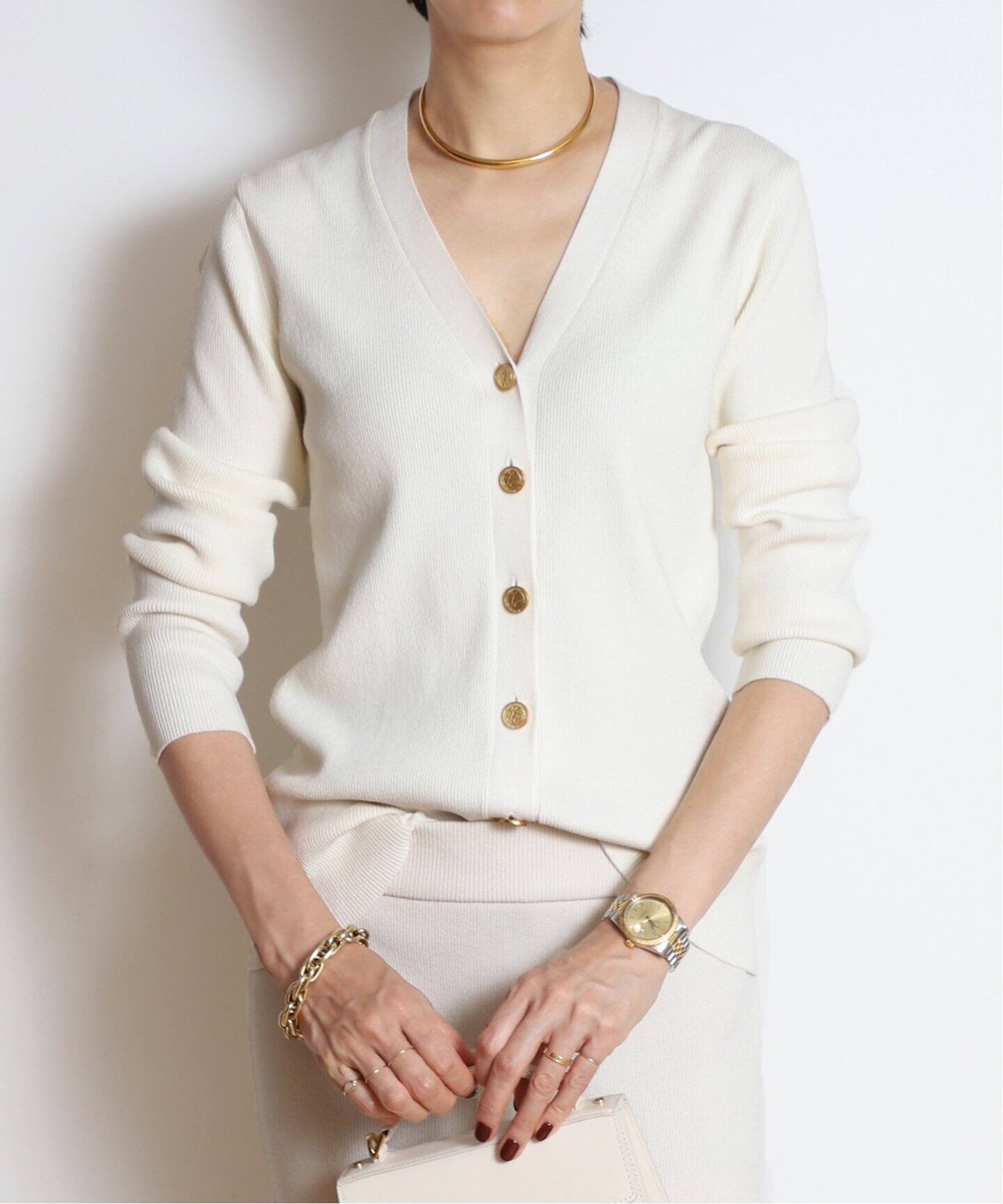 DINER RIB Vネック カーディガン（カーディガン）｜MUSE de Deuxieme  