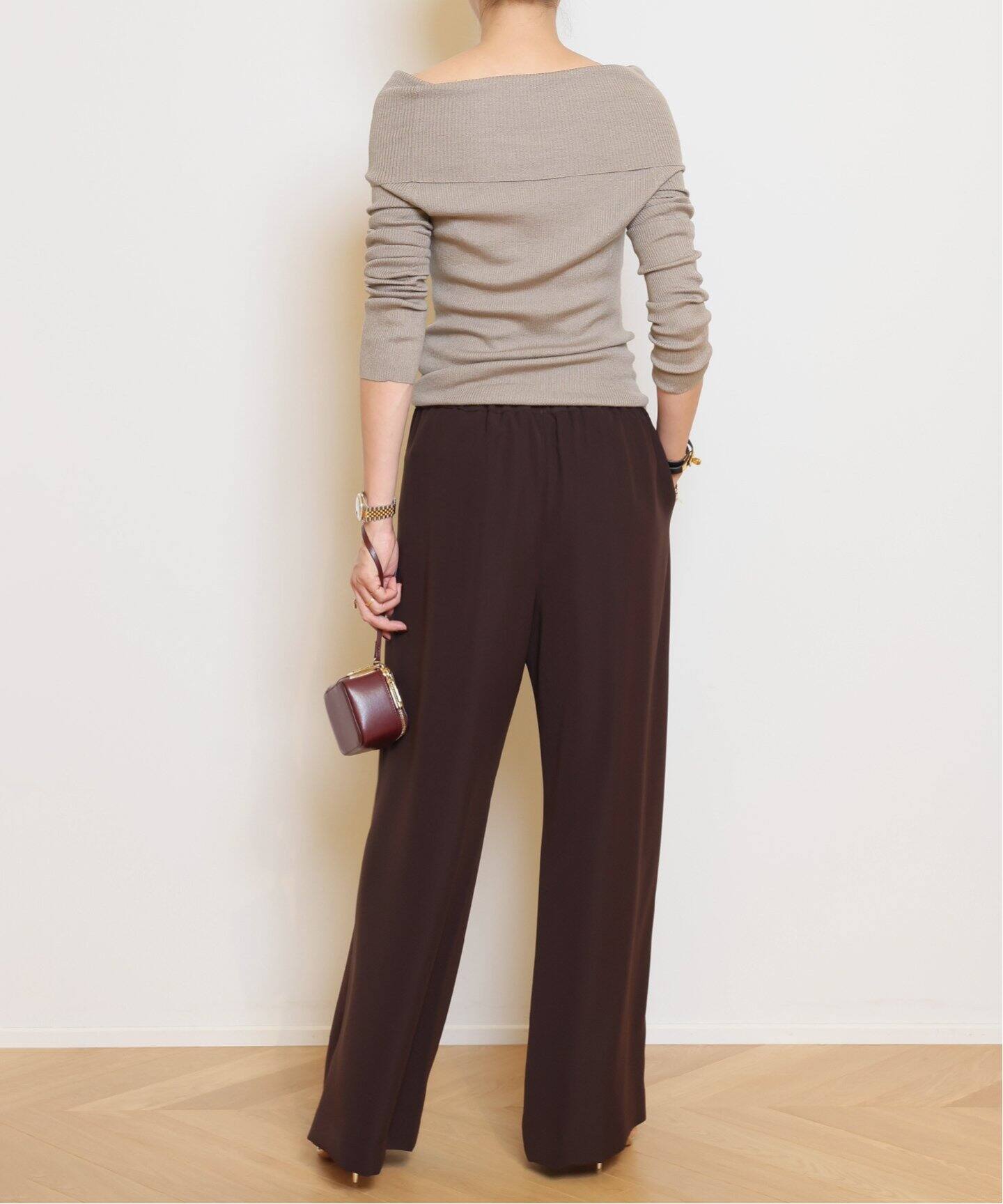 Deuxieme Classe アプロンブRIBBED FOLDED NECK