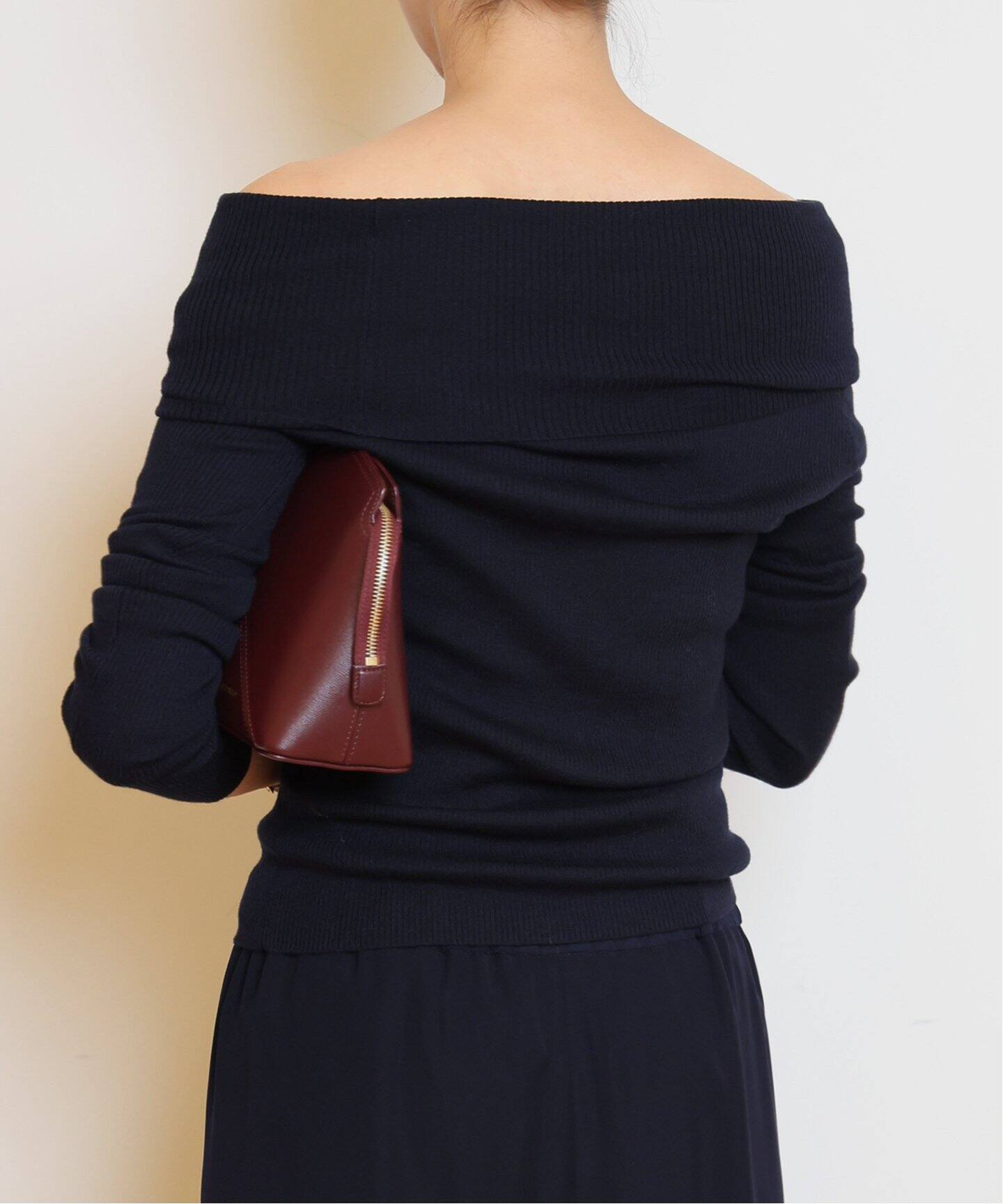 APLOMB/アプロンブ】 RIBBED FOLDED NECK セーター（ニット／セーター