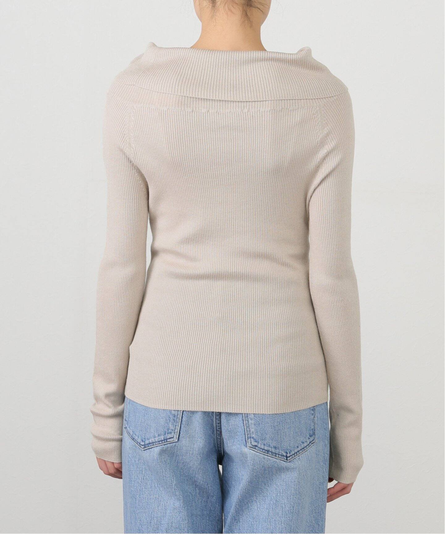 APLOMB/アプロンブ】 RIBBED FOLDED NECK セーター（ニット