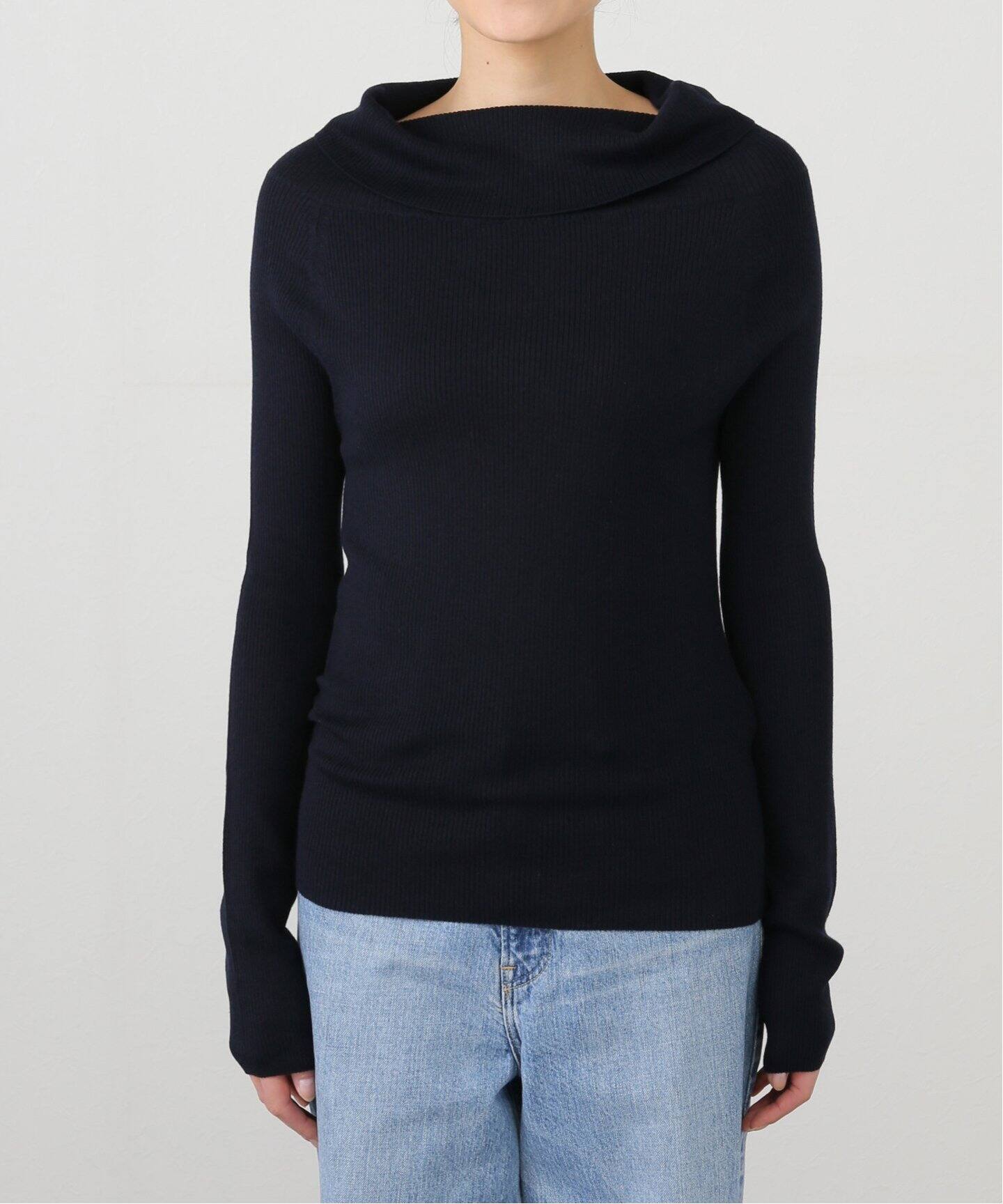 APLOMB/アプロンブ】 RIBBED FOLDED NECK セーター（ニット