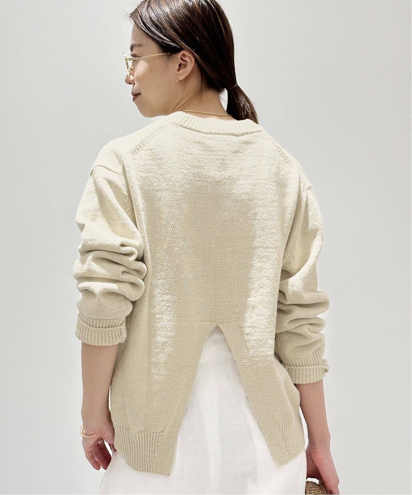 STUDIO NICHOLSON/スタジオ ニコルソン】5GG OPEN BACK クルーネック  