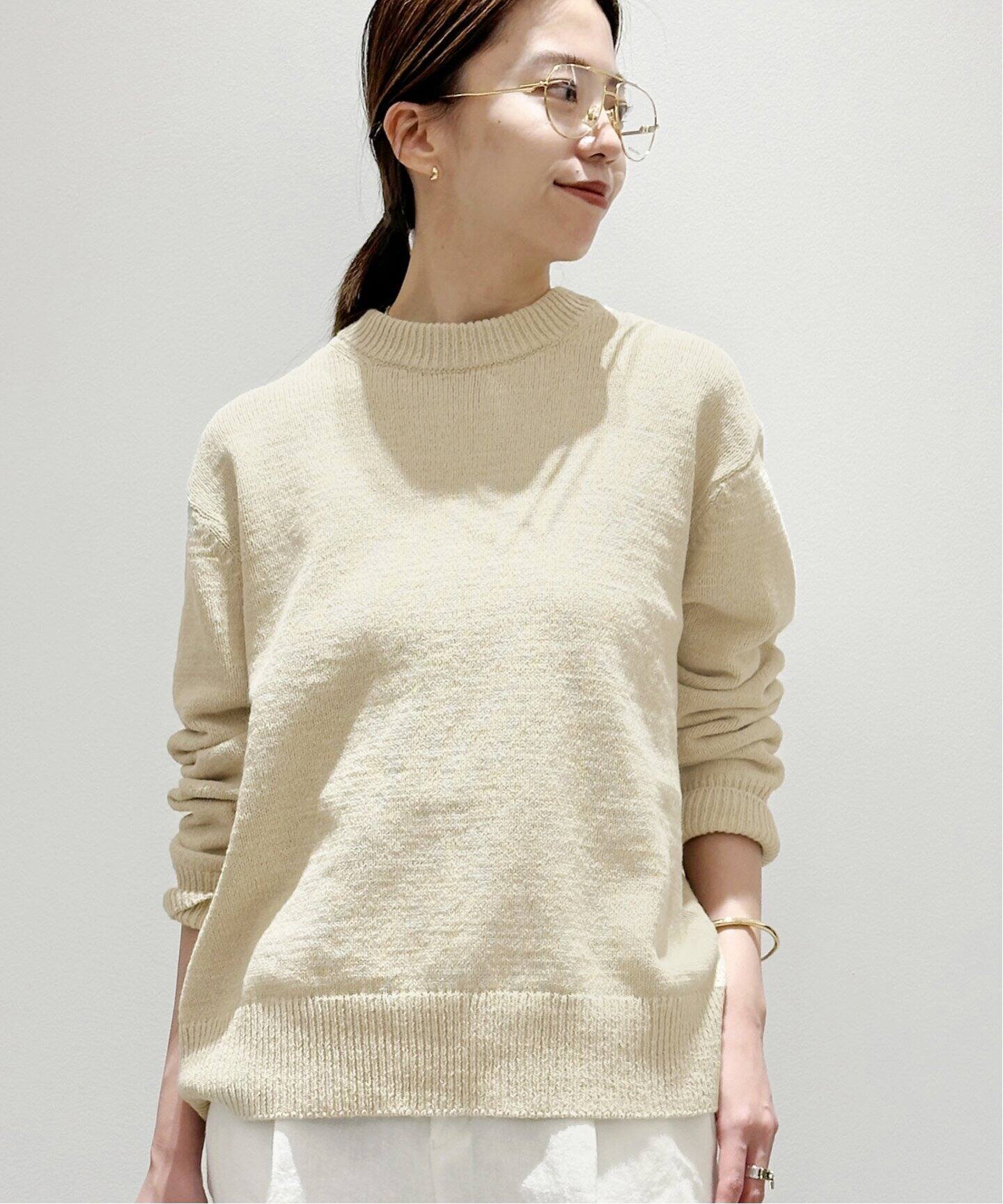 STUDIO NICHOLSON/スタジオ ニコルソン】5GG OPEN BACK クルーネック  