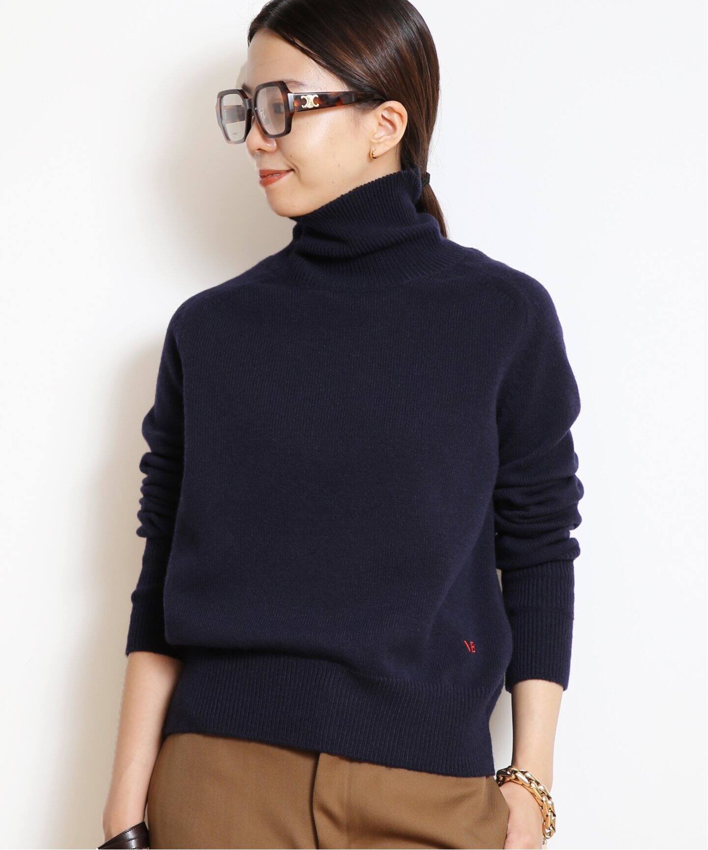 VICTORIA BECKHAM/ヴィクトリアベッカム】タートルネックニット(NAVY  
