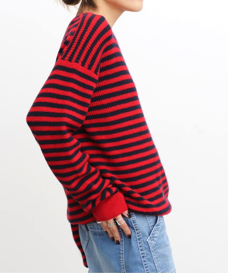 Cashmere Border Thermal Knit（ニット／セーター）｜L 