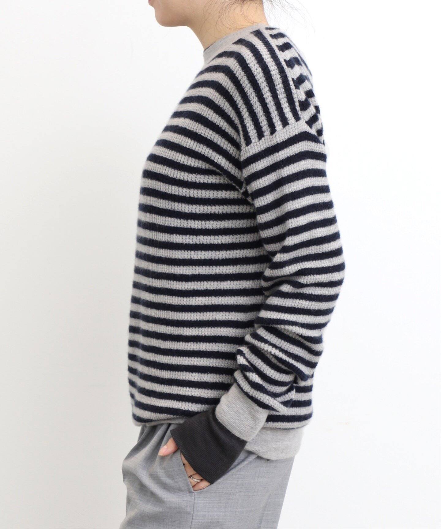 Cashmere Border Thermal Knit（ニット／セーター）｜L 
