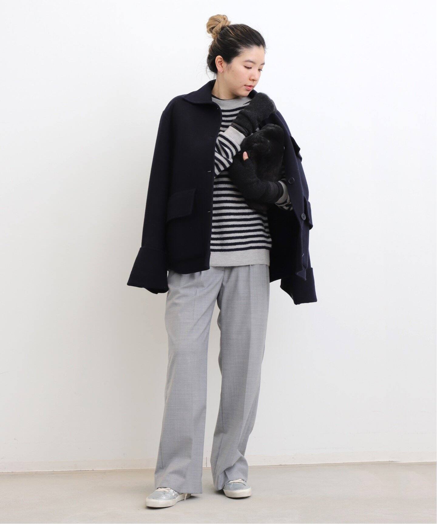 Cashmere Border Thermal Knit（ニット／セーター）｜L 