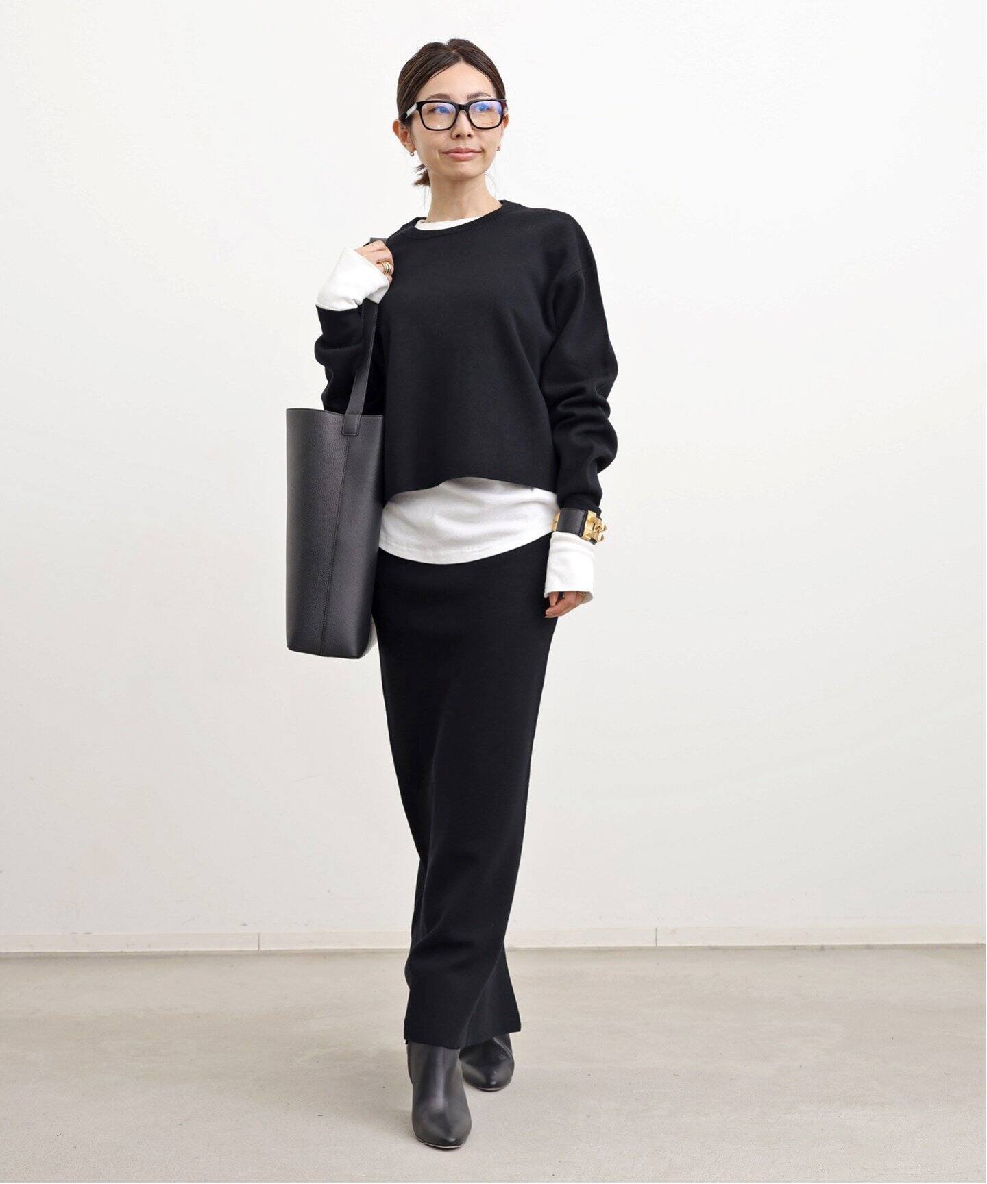 SHORT CREW NECK KNIT（ニット／セーター）｜L 