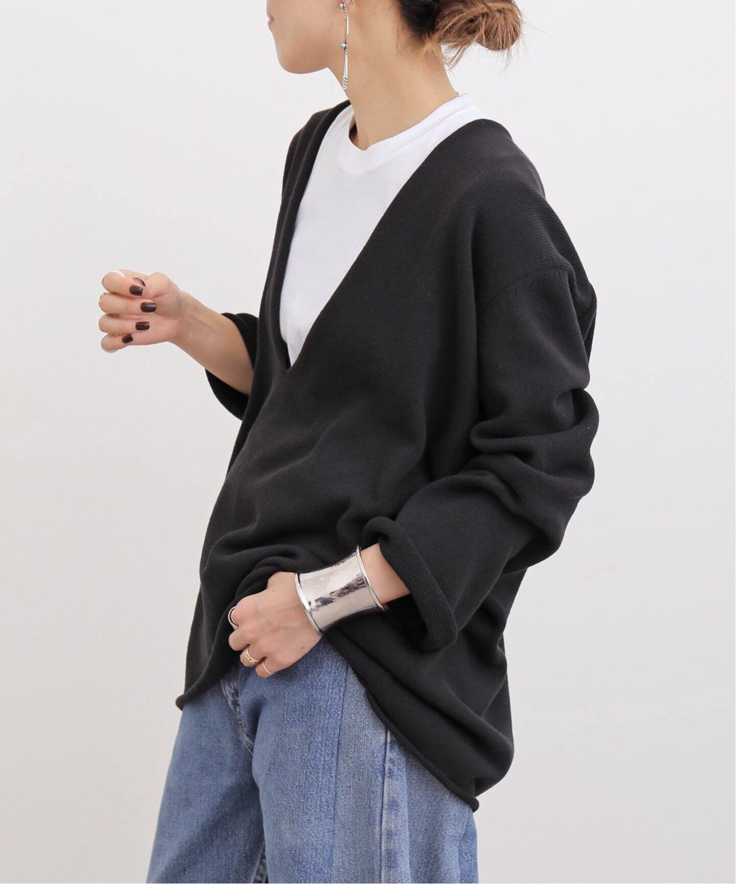 Cotton V Neck Knit（ニット／セーター）｜L