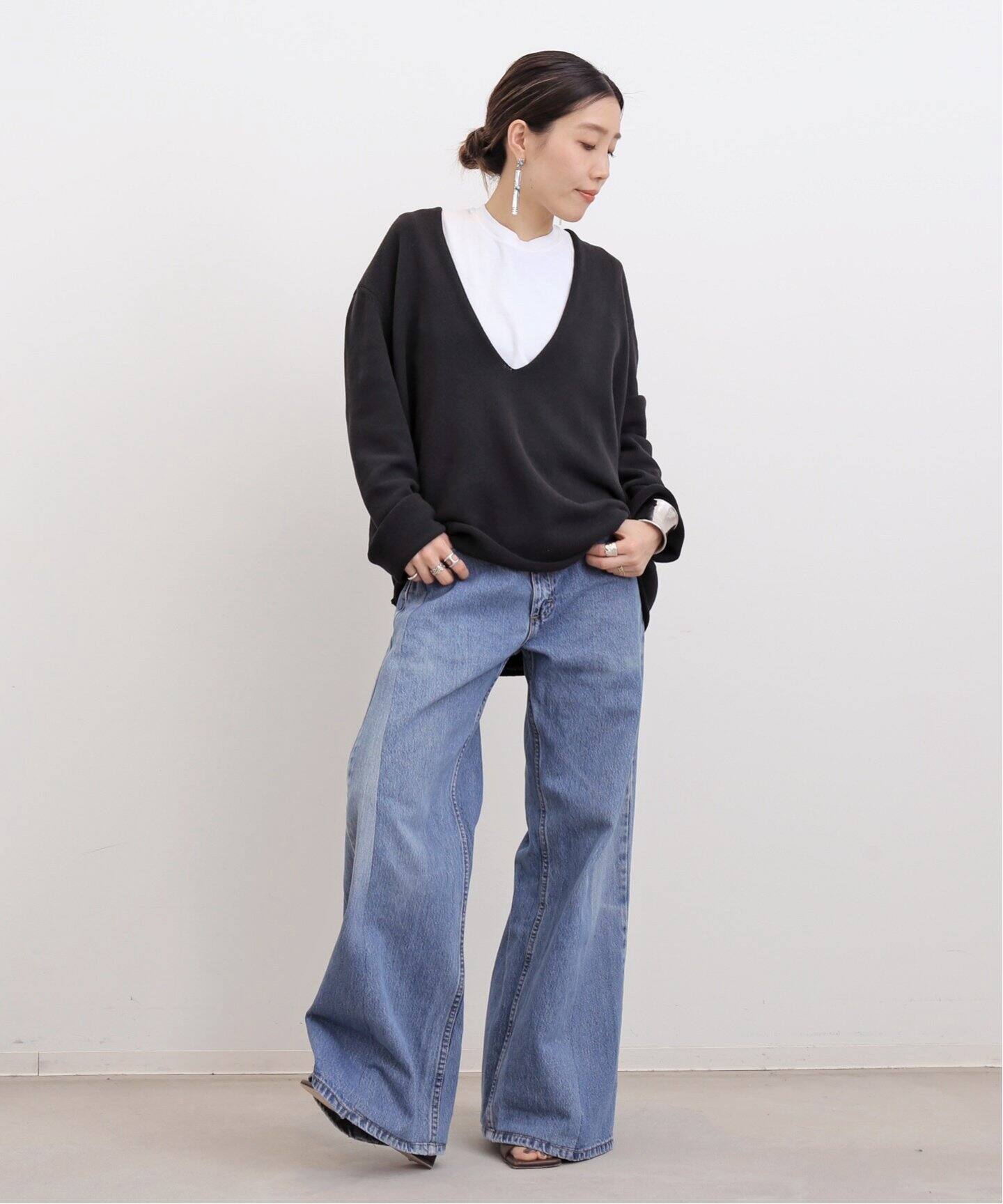 Cotton V Neck Knit（ニット／セーター）｜L
