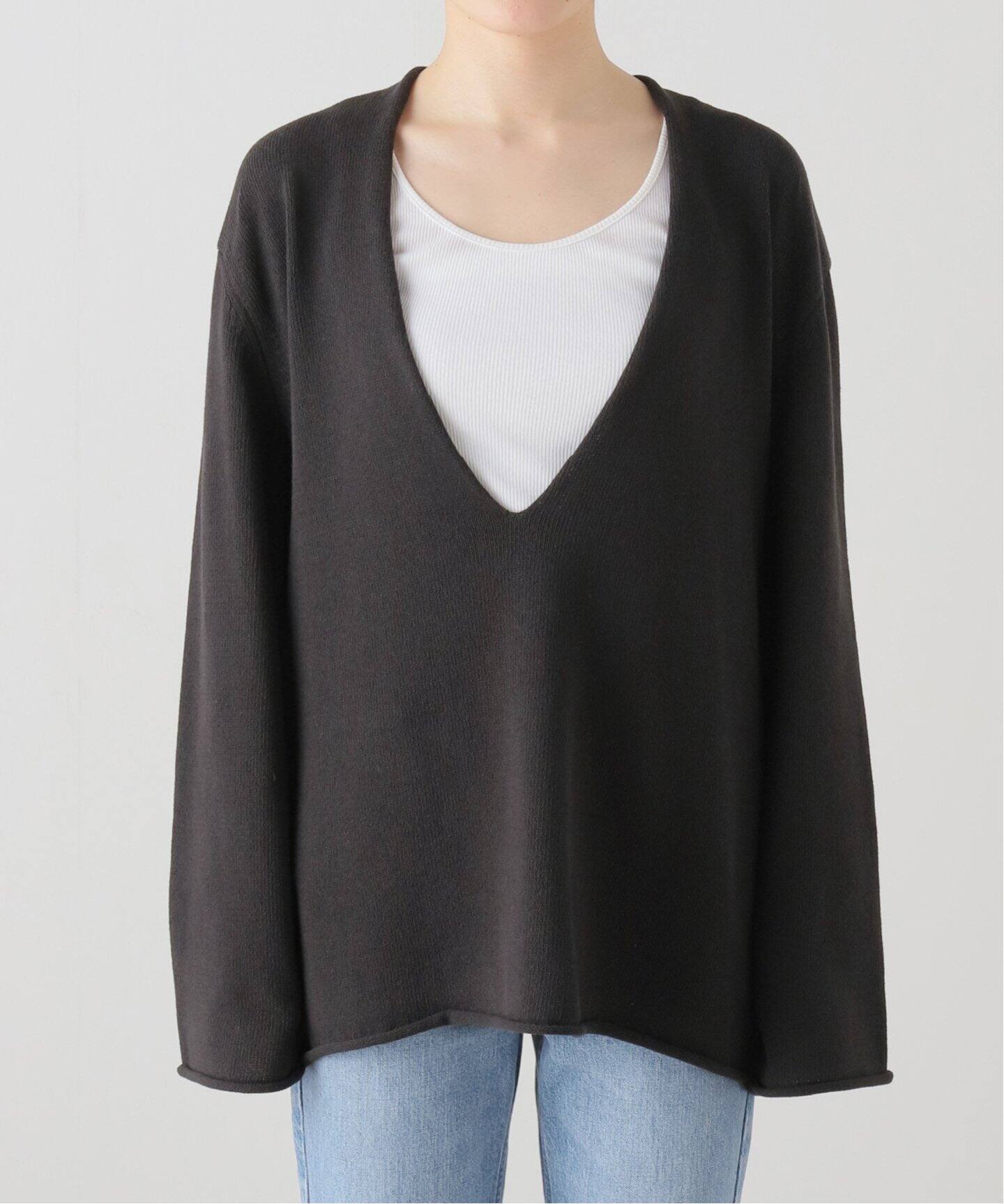 Cotton V Neck Knit（ニット／セーター）｜L