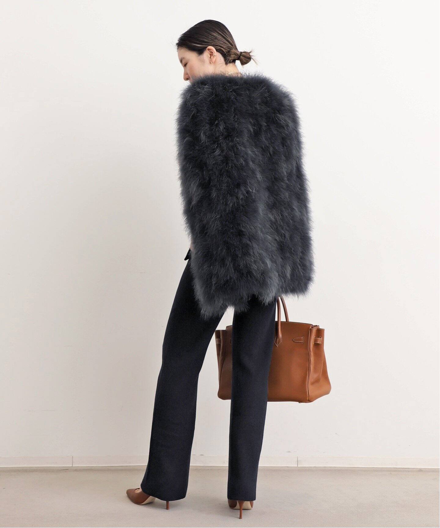 Rib V neck Knit（ニット／セーター）｜L 