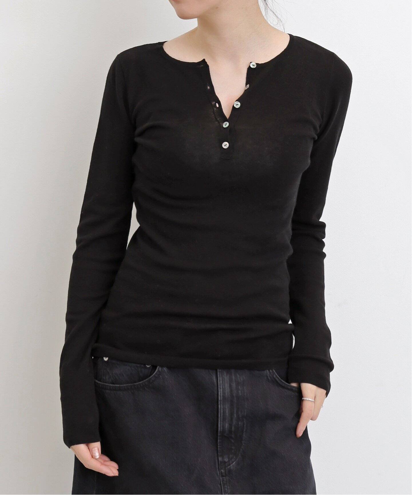 GOOD GRIEF!/グッドグリーフ】 HENLEY RIB KNIT TOP（ニット／セーター  