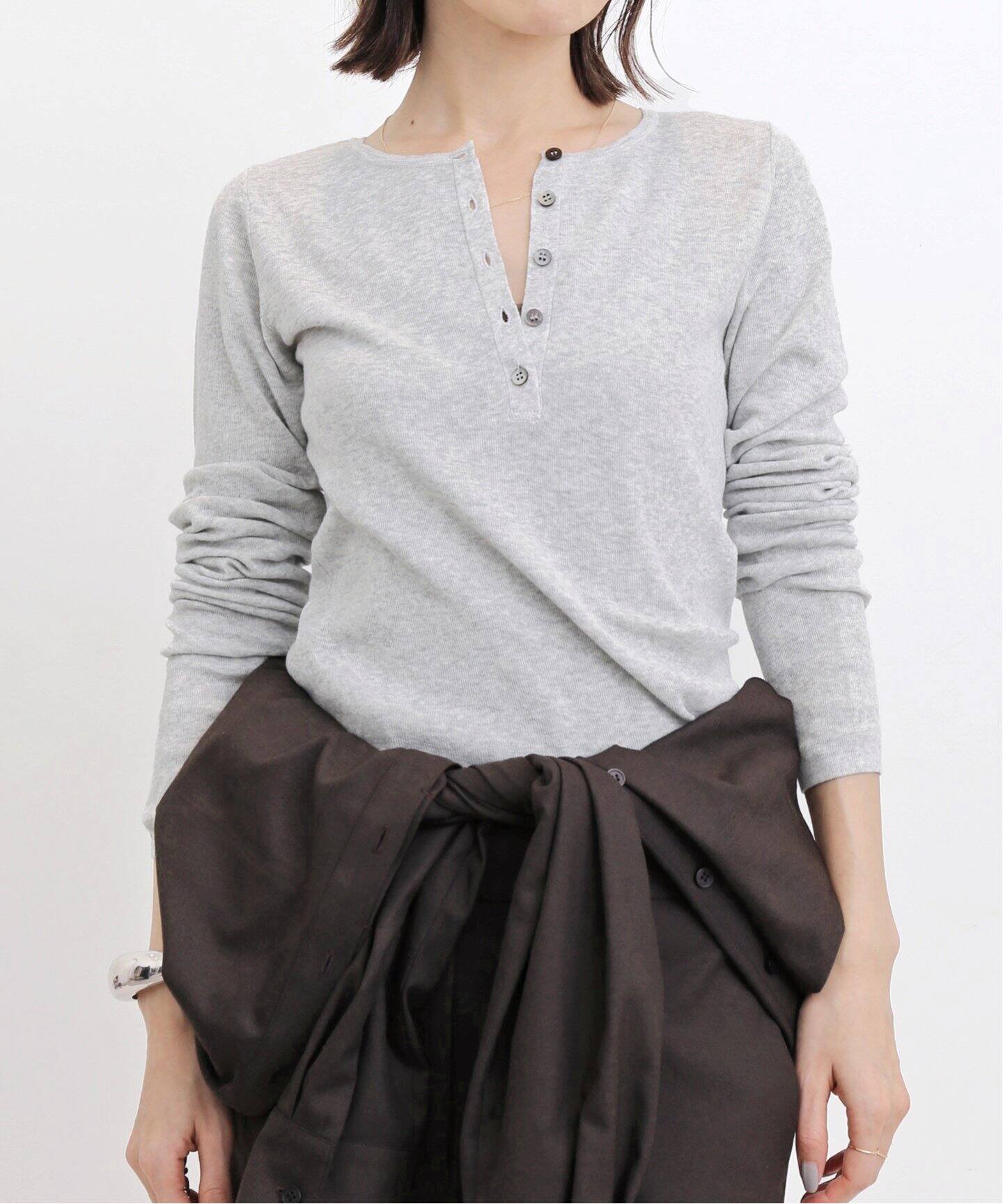 GOOD GRIEF!/グッドグリーフ】 HENLEY RIB KNIT TOP（ニット／セーター 
