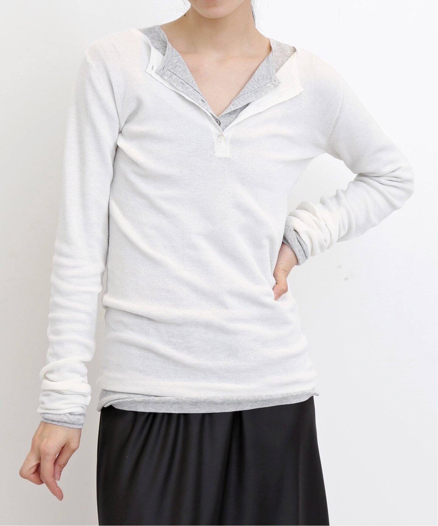 GOOD GRIEF!/グッドグリーフ】 HENLEY RIB KNIT TOP（ニット／セーター 
