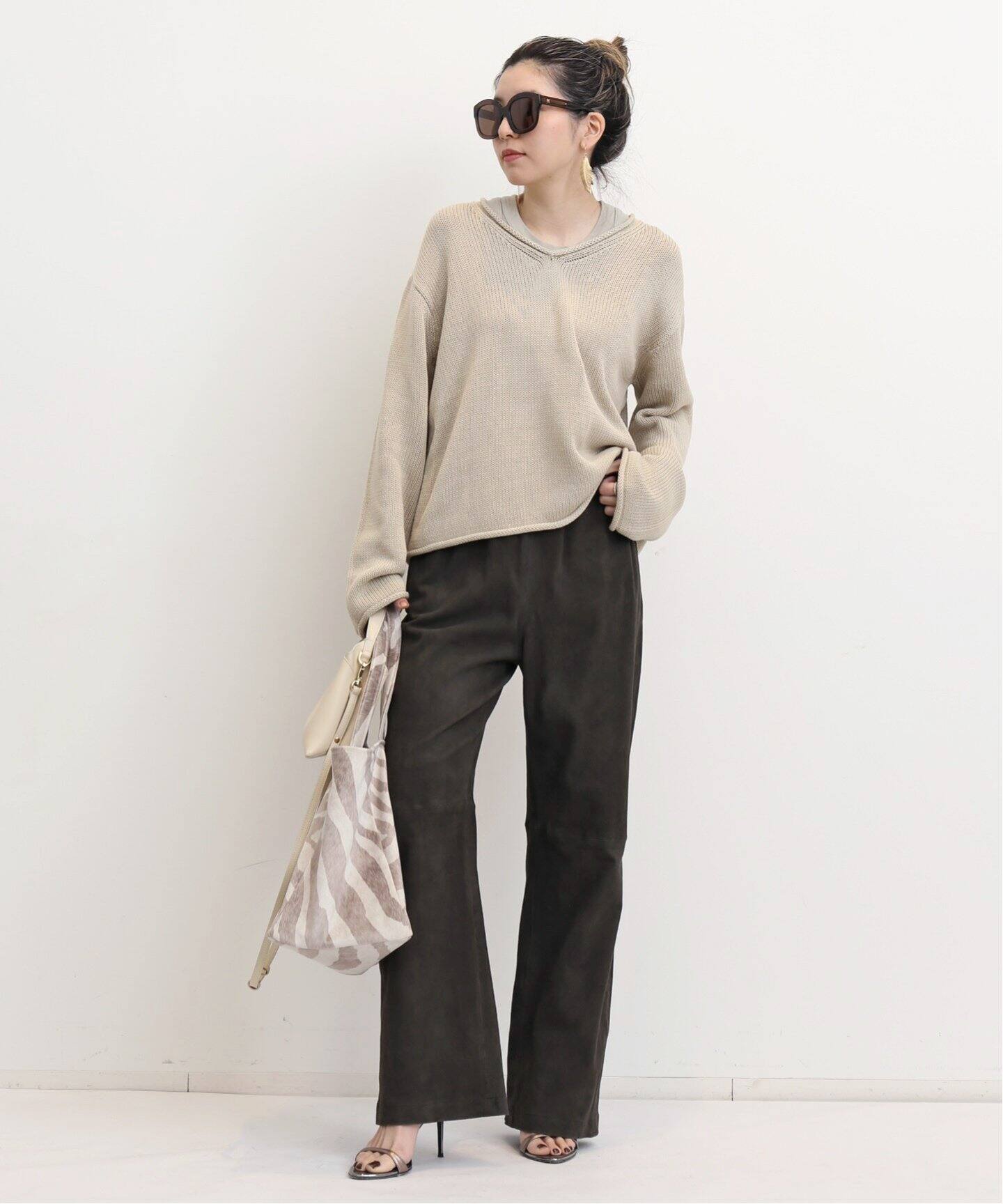 Cotton 3G Vneck Knit（ニット／セーター）｜L