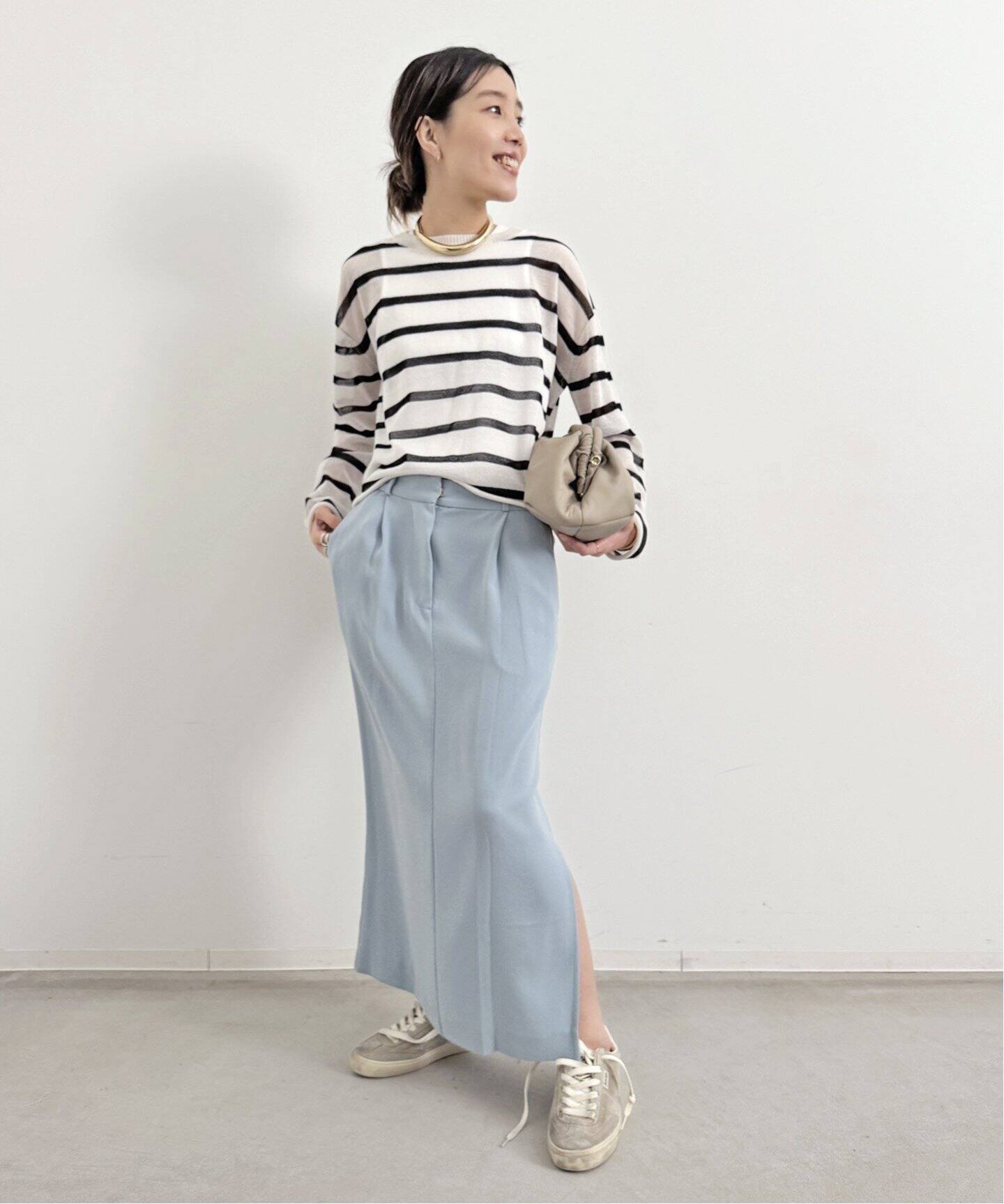 Border Sheer Knit（ニット／セーター）｜L 
