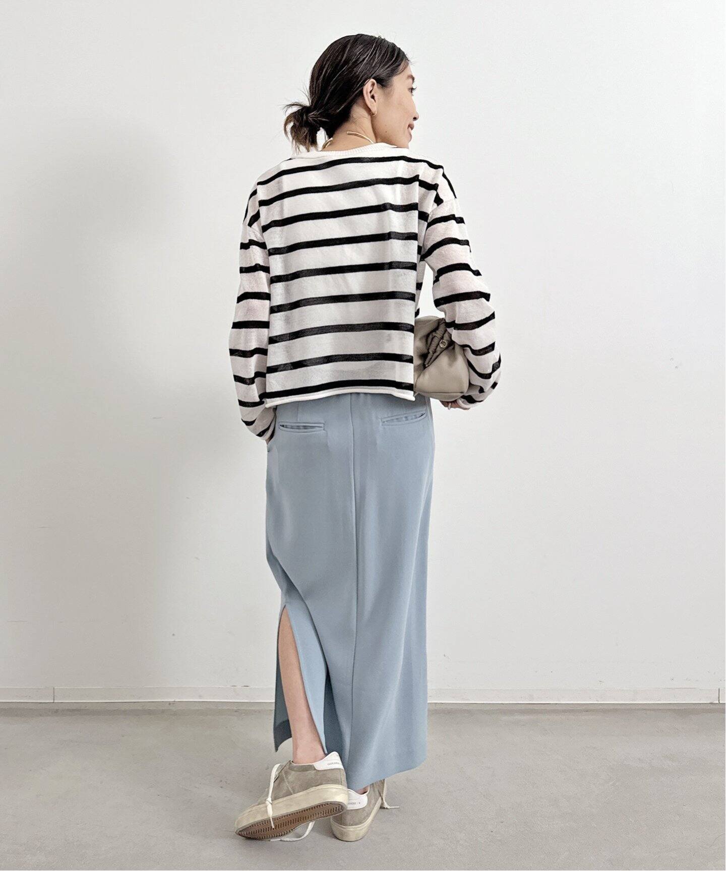 Border Sheer Knit（ニット／セーター）｜L 
