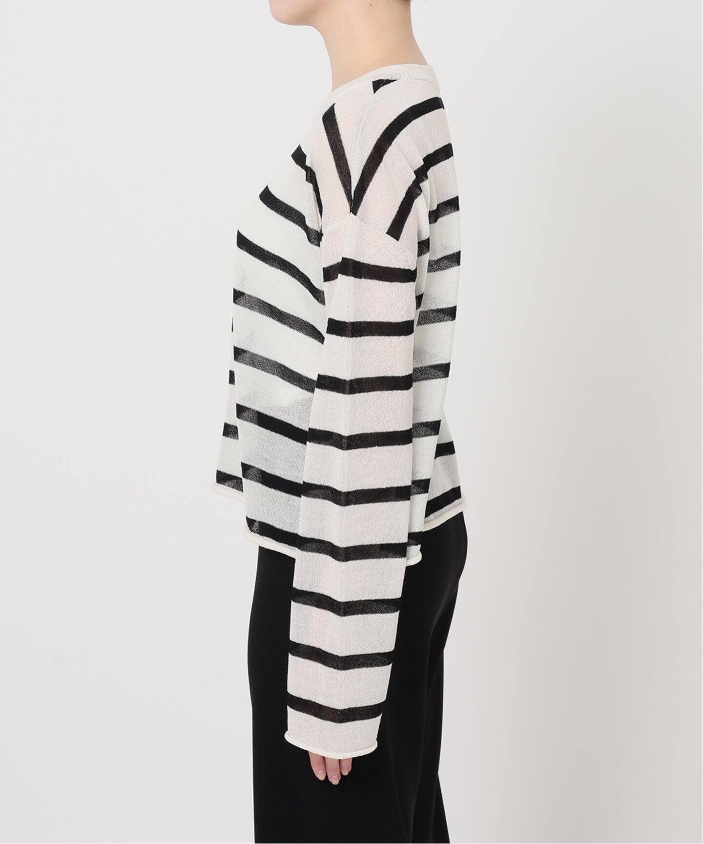 Border Sheer Knit（ニット／セーター）｜L 