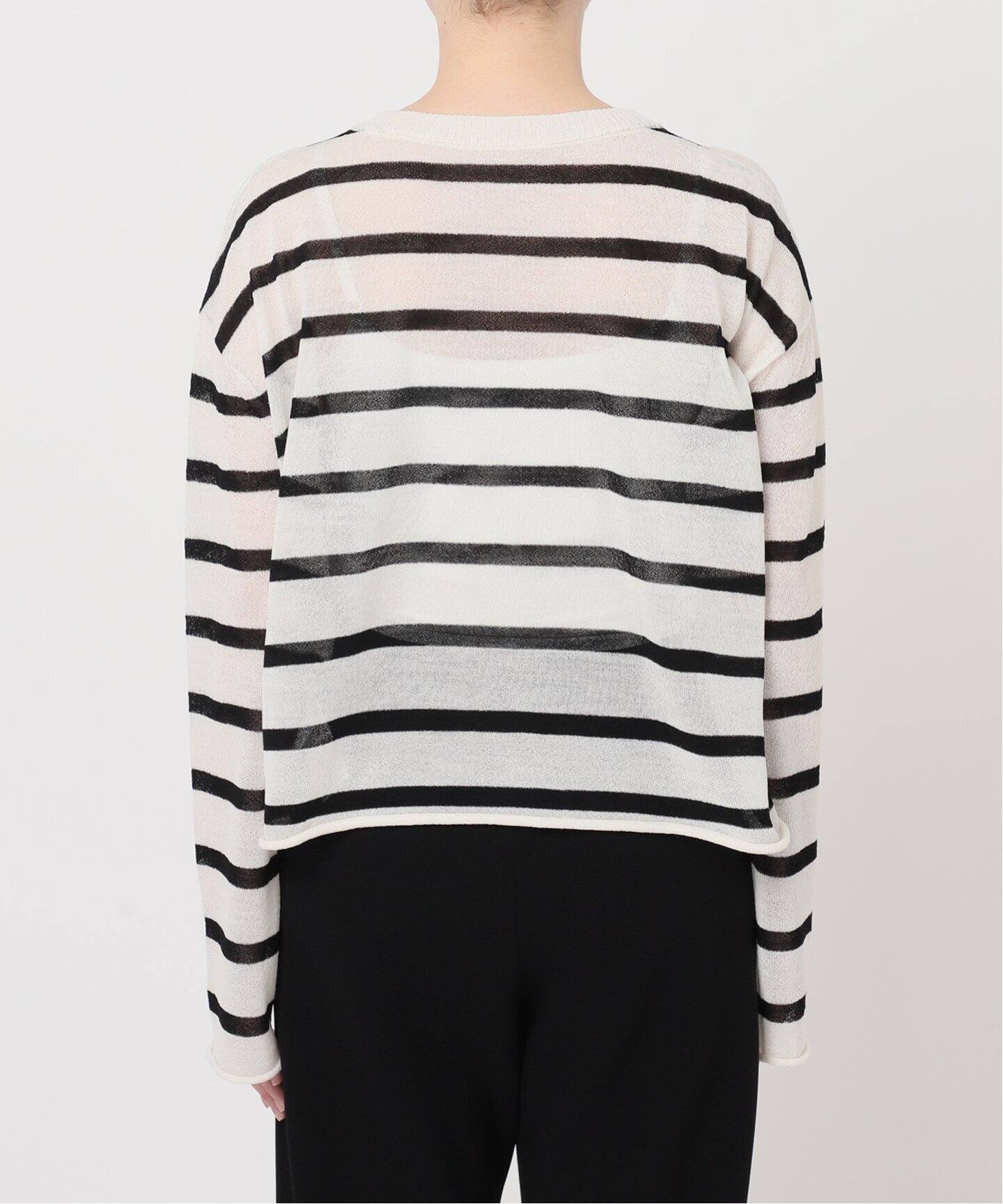 Border Sheer Knit（ニット／セーター）｜L 