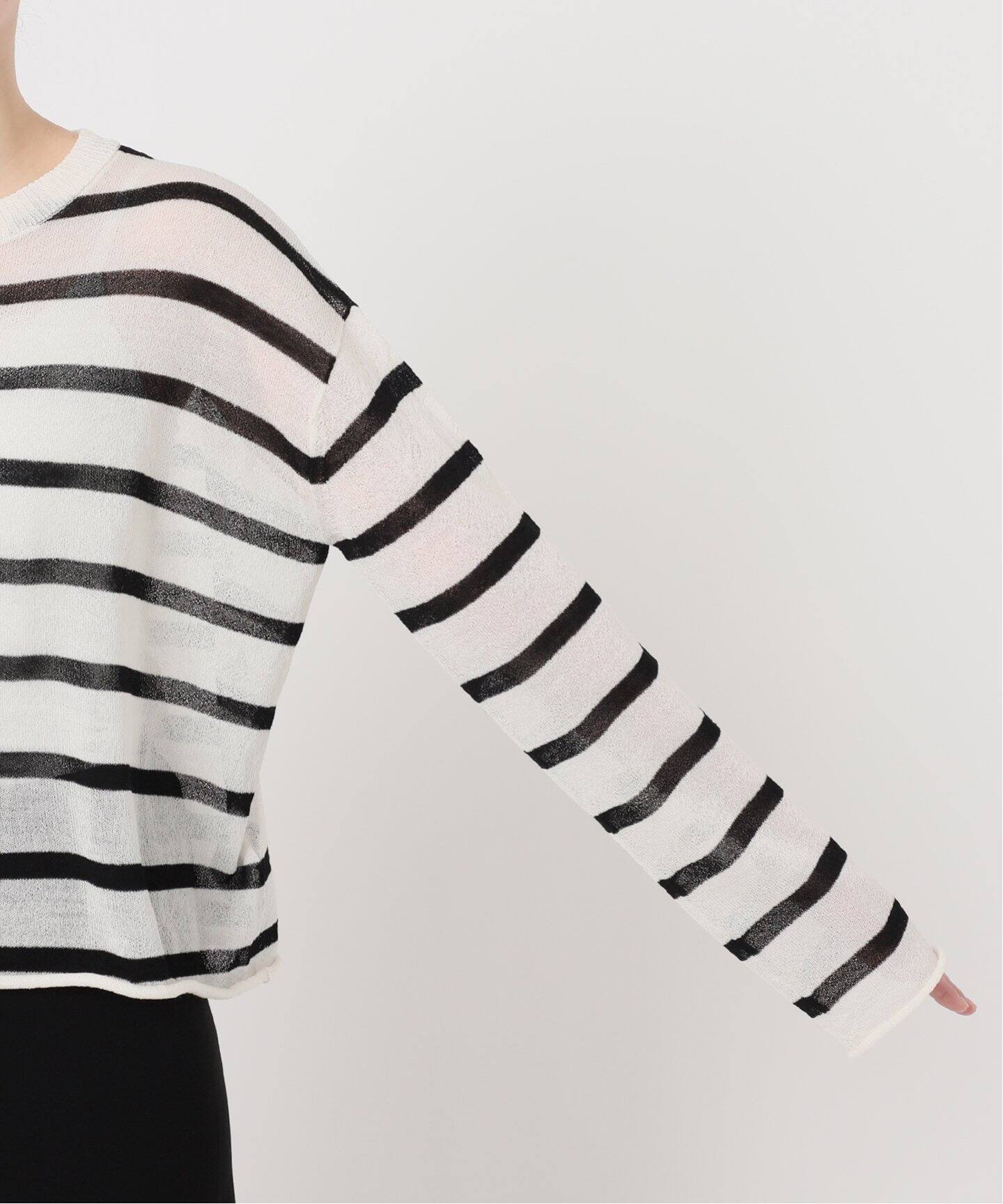 Border Sheer Knit（ニット／セーター）｜L 