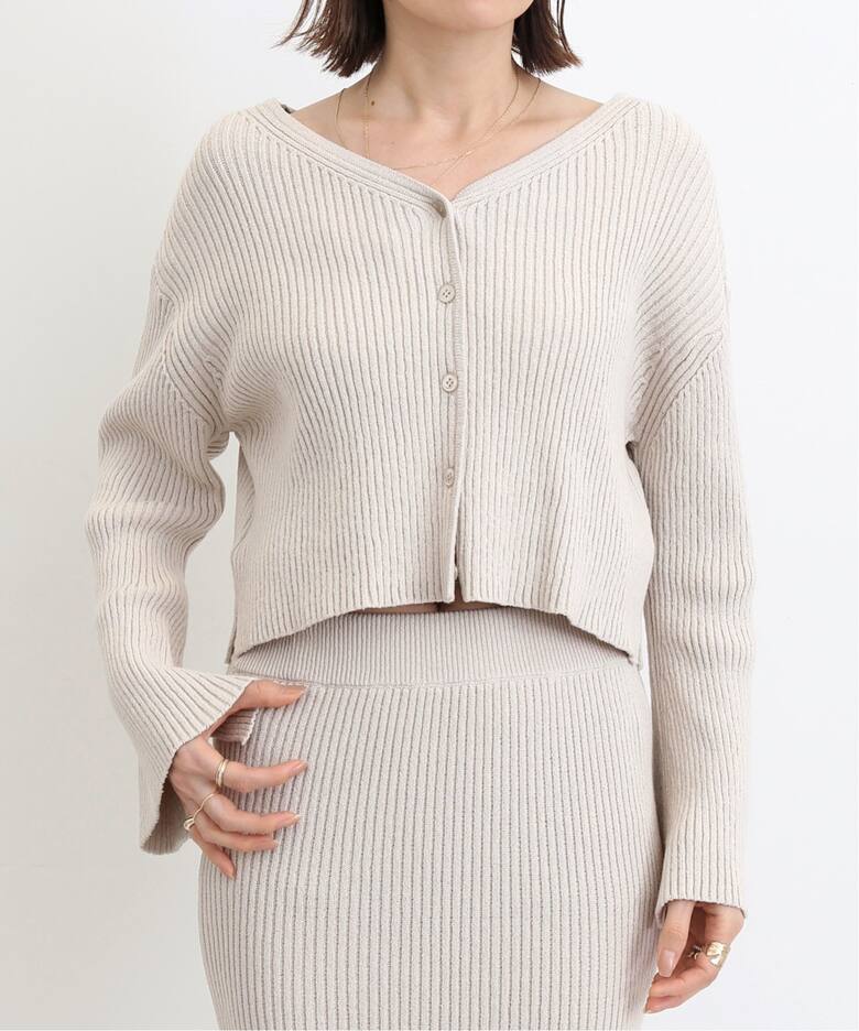 Boucle 2way Short Cardigan（カーディガン）｜L