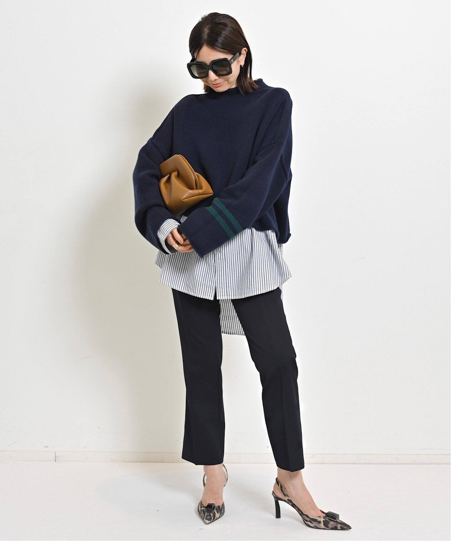 CROPPED KNIT With line.（ニット／セーター）｜L 