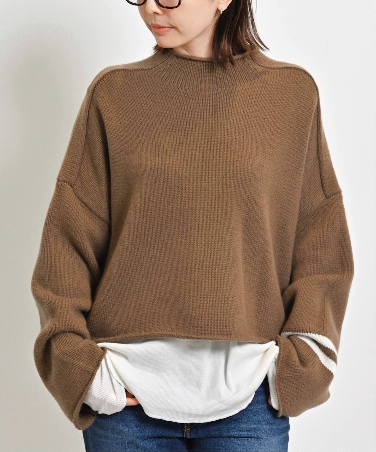 CROPPED KNIT With line.（ニット／セーター）｜L 