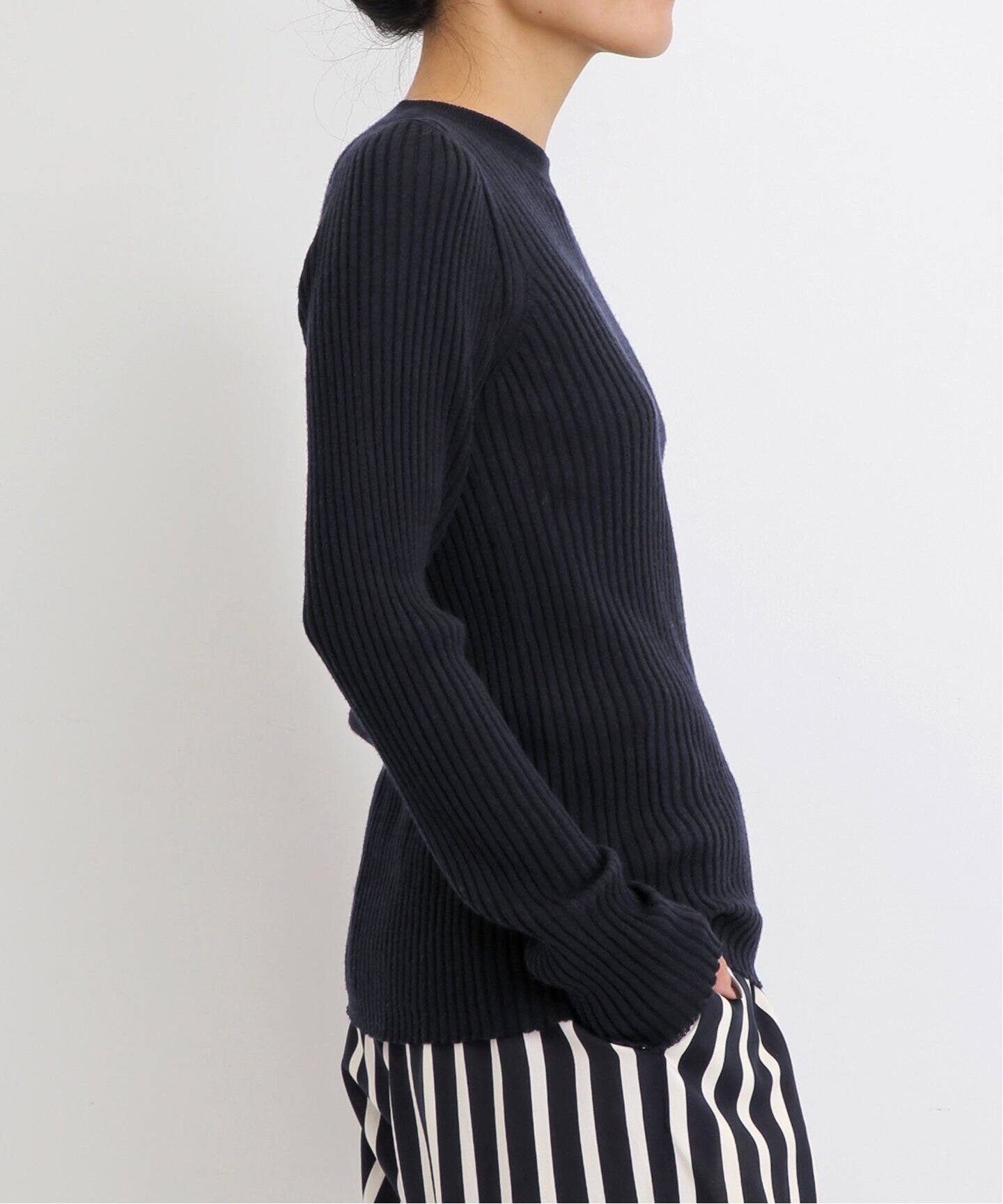 WIDE RIB CREW NECK KNIT（ニット／セーター）｜L