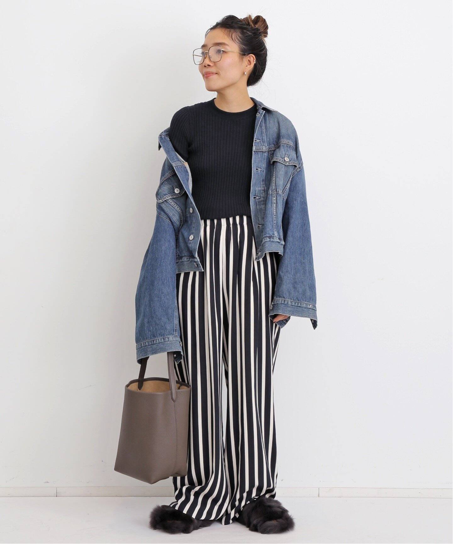 WIDE RIB CREW NECK KNIT（ニット／セーター）｜L