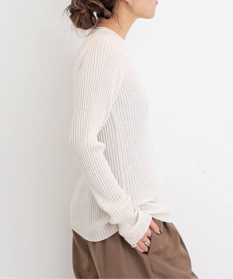 WIDE RIB CREW NECK KNIT（ニット／セーター）｜L