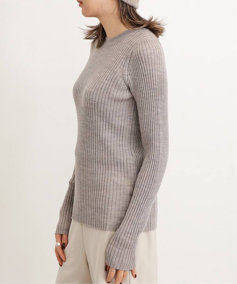 WIDE RIB CREW NECK KNIT（ニット／セーター）｜L