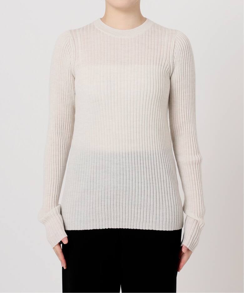 WIDE RIB CREW NECK KNIT（ニット／セーター）｜L