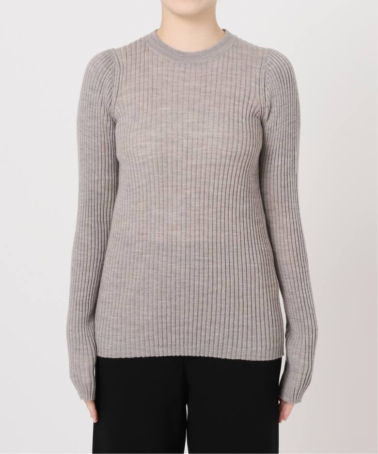 WIDE RIB CREW NECK KNIT（ニット／セーター）｜L