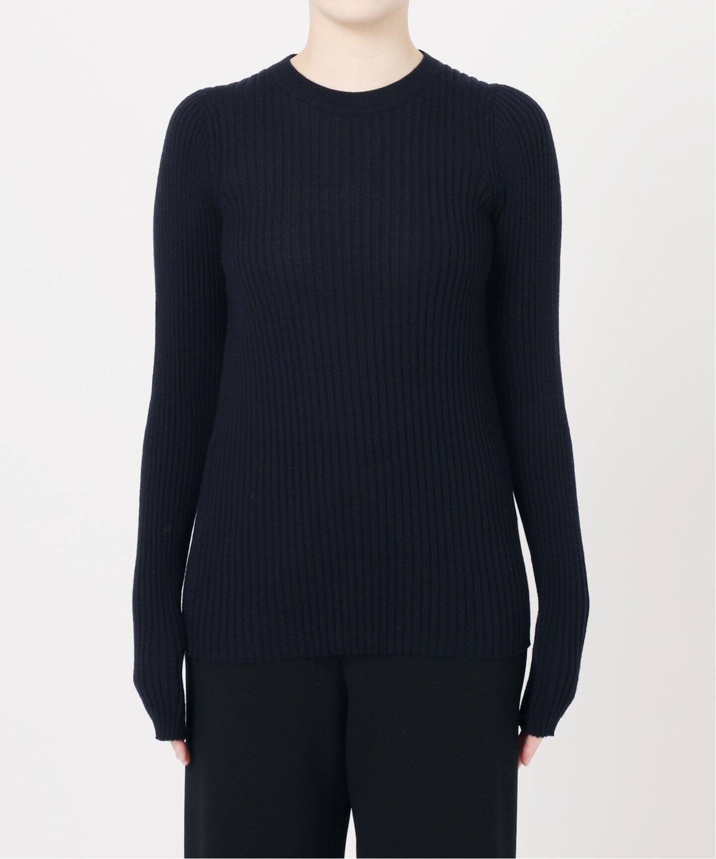 WIDE RIB CREW NECK KNIT（ニット／セーター）｜L