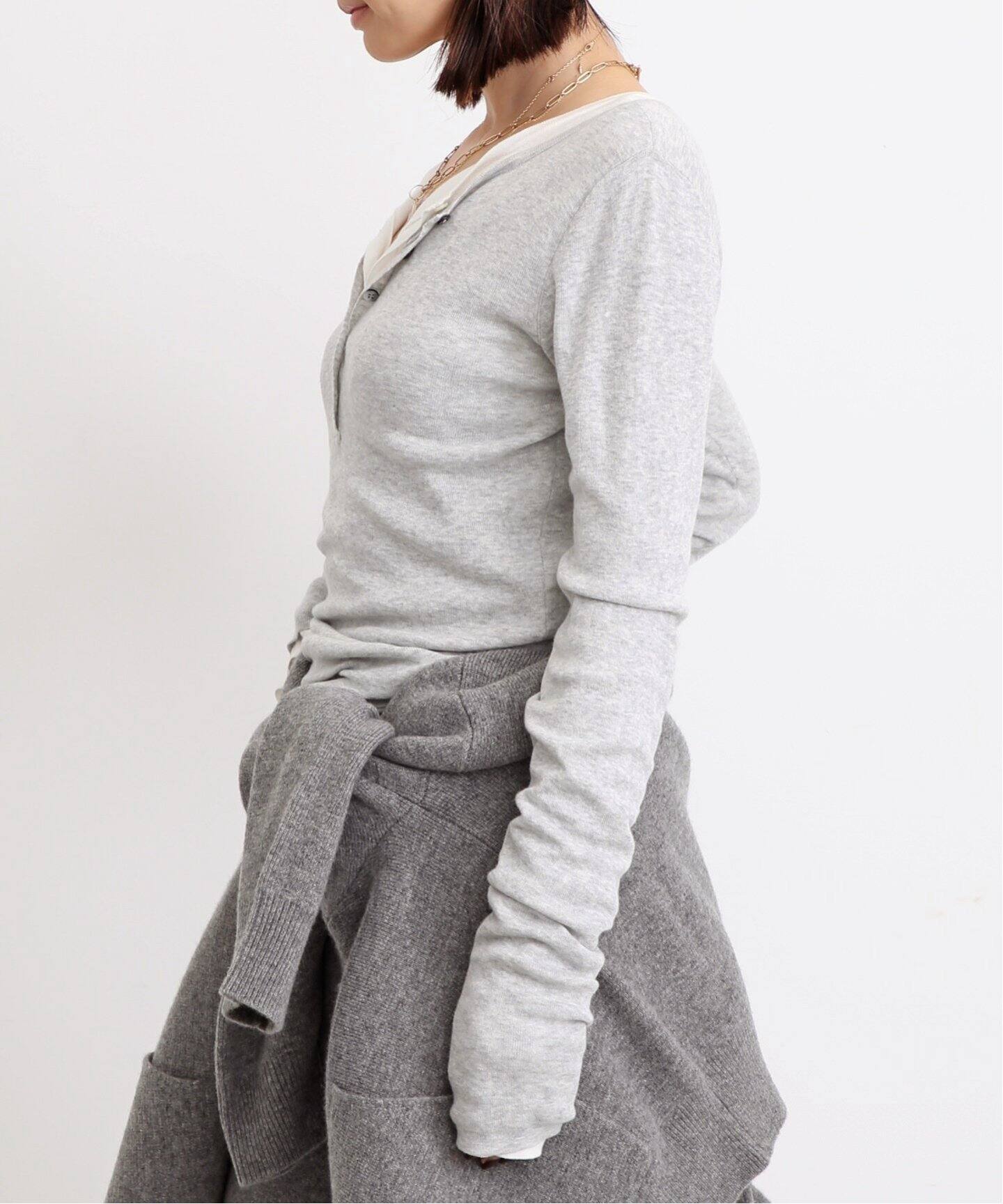 GOOD GRIEF!/グッドグリーフ】 HENLEY RIB KNIT TOP（ニット／セーター 