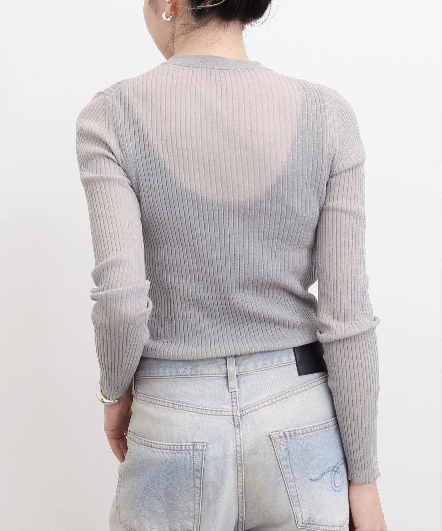 Cotton Nylon Sheer Rib Knit（ニット／セーター）｜L 