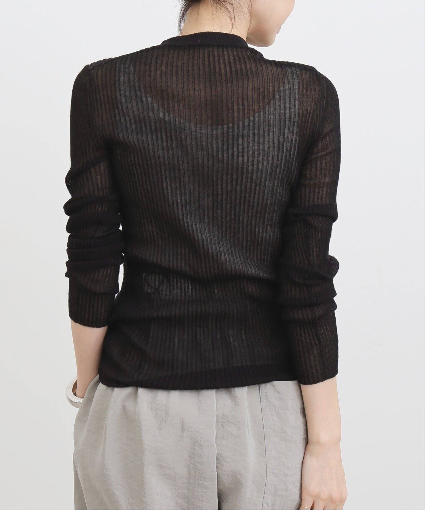 Cotton Nylon Sheer Rib Knit（ニット／セーター）｜L 