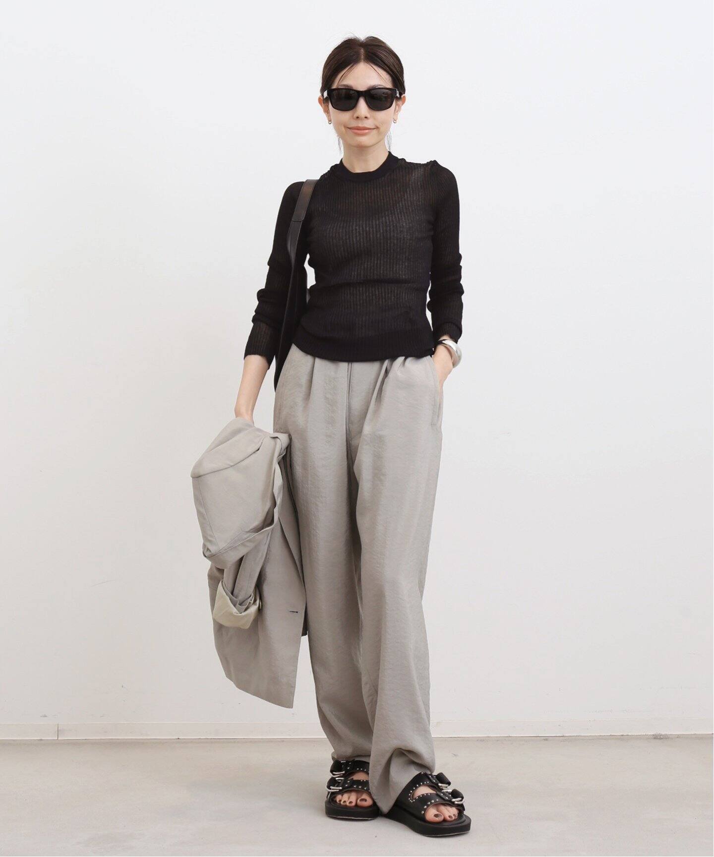 Cotton Nylon Sheer Rib Knit（ニット／セーター）｜L
