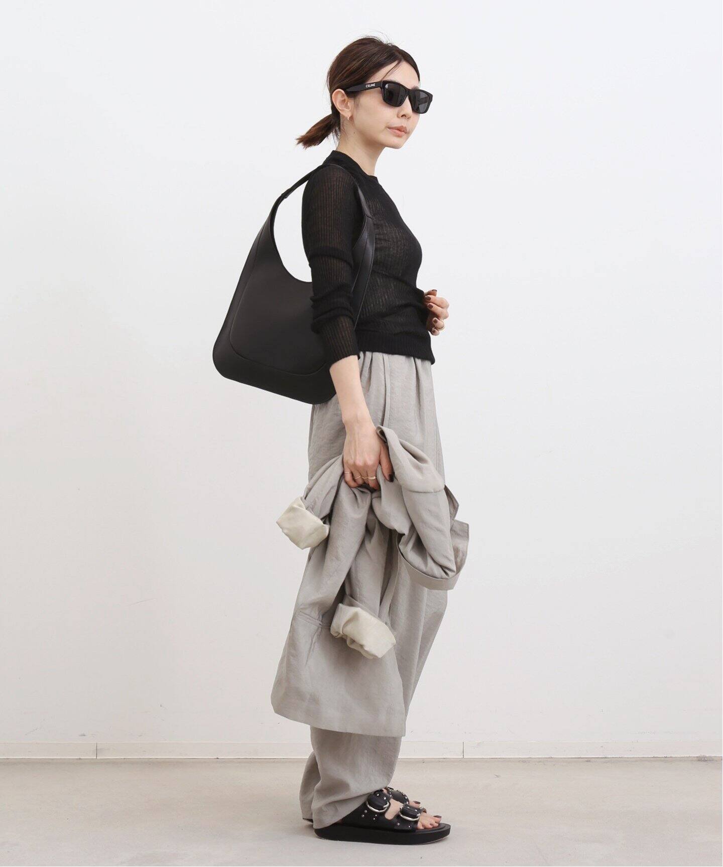 Cotton Nylon Sheer Rib Knit（ニット／セーター）｜L 