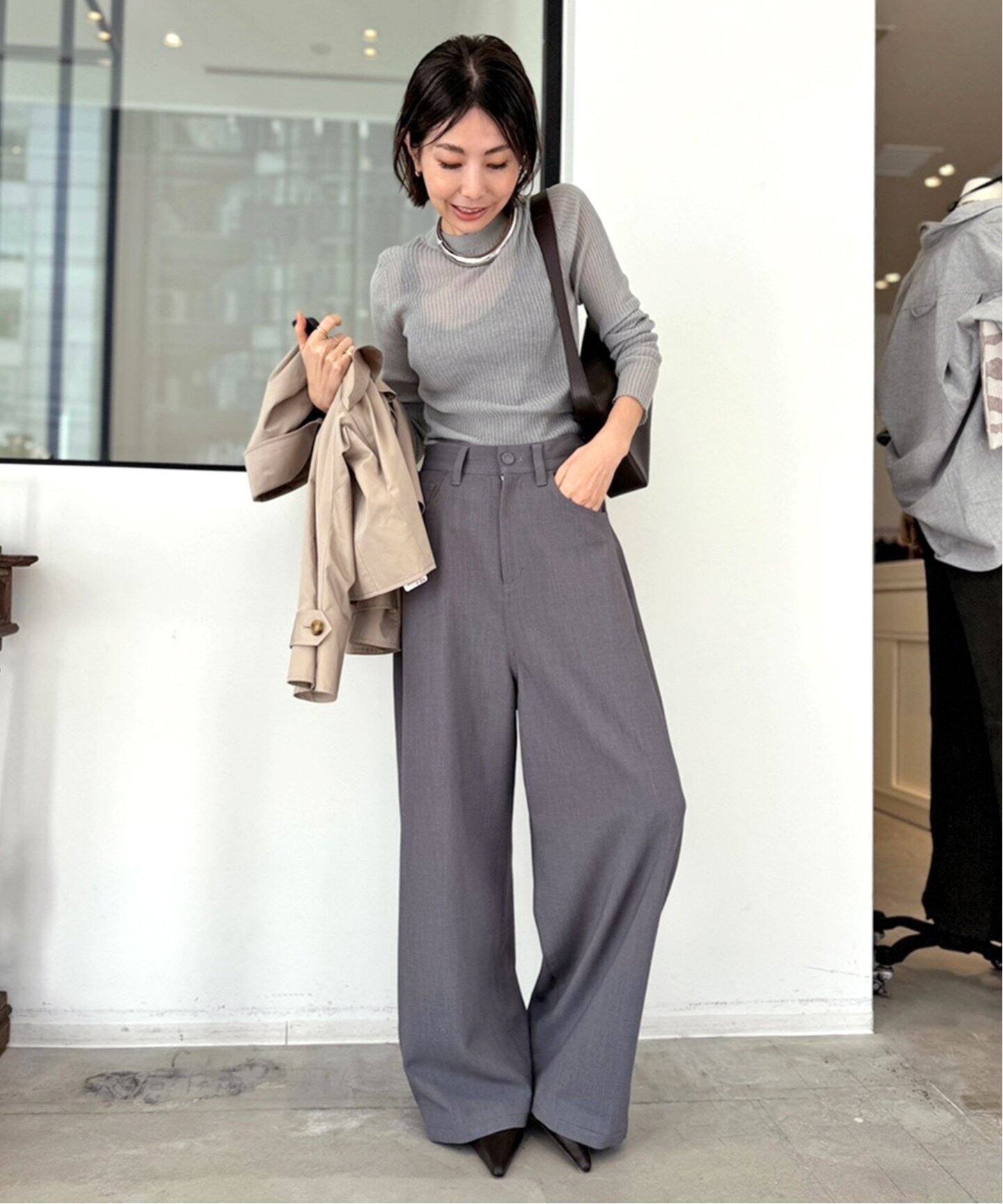 Cotton Nylon Sheer Rib Knit（ニット／セーター）｜L
