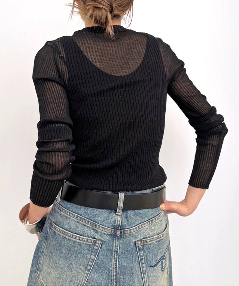 Cotton Nylon Sheer Rib Knit（ニット／セーター）｜L