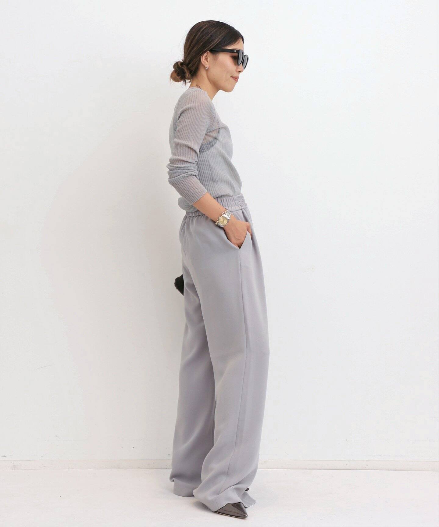 Cotton Nylon Sheer Rib Knit（ニット／セーター）｜L 