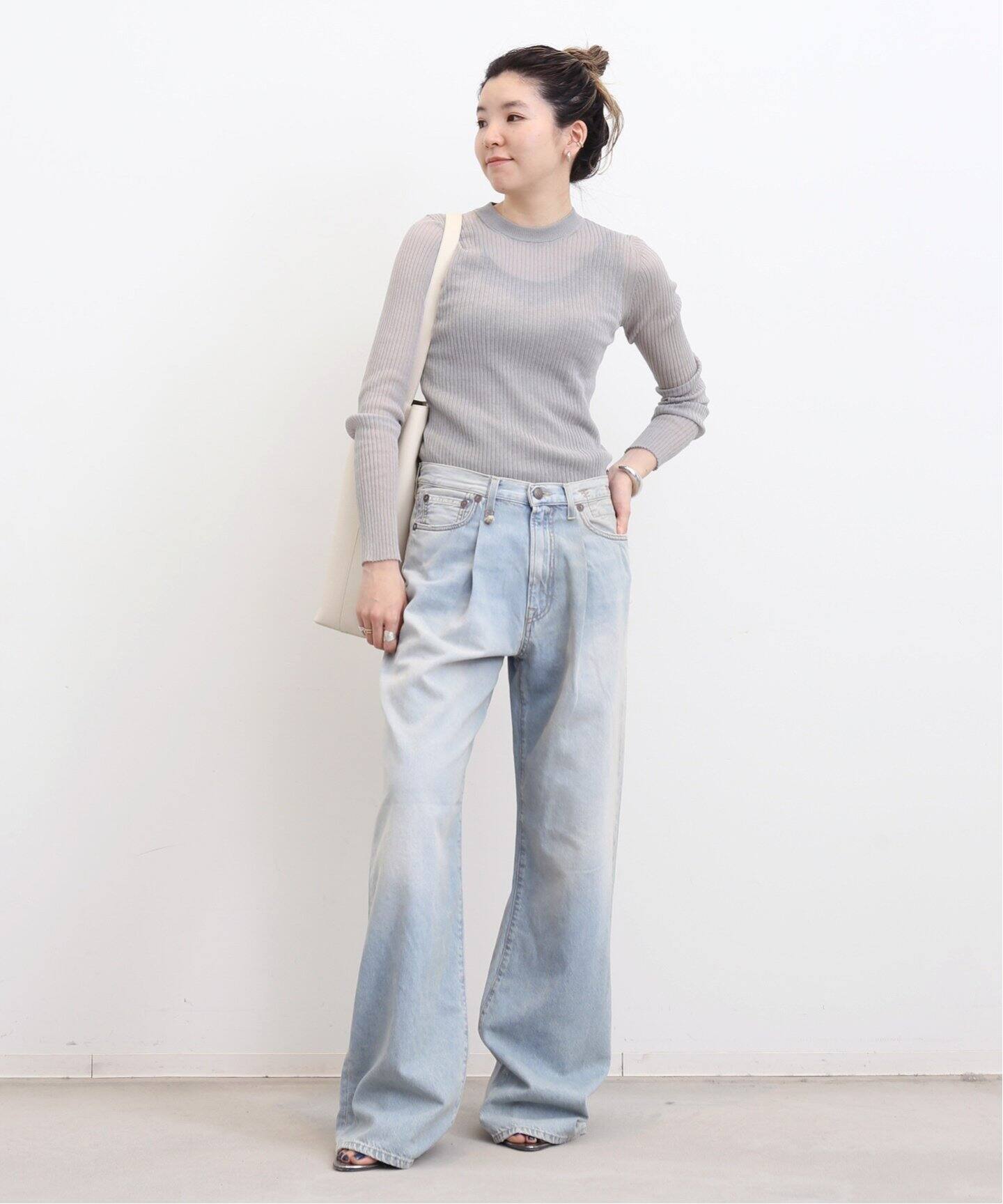 Cotton Nylon Sheer Rib Knit（ニット／セーター）｜L